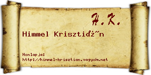 Himmel Krisztián névjegykártya